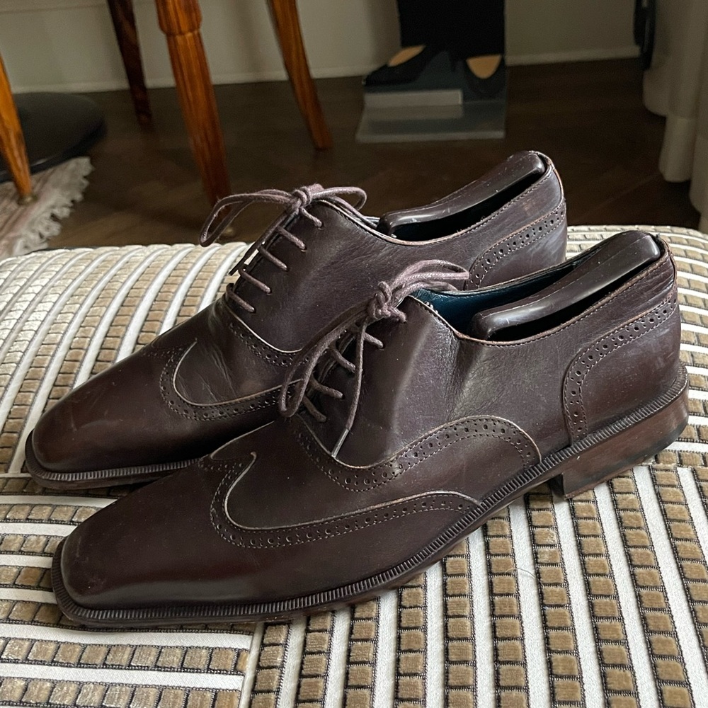 Lambertson Truex Brown Leather Dress Shoes